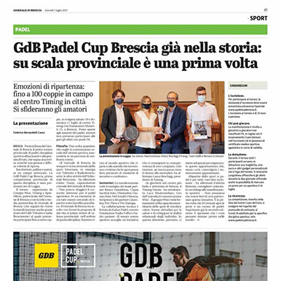 Conto alla rovescia per il GDB Padel Cup a Brescia
