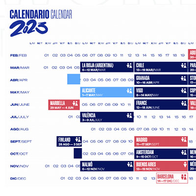 Calendario World Padel Tour 2023