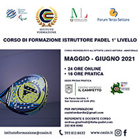 Nuovo Corso CSAIN per Istruttori di Padel Livello Base