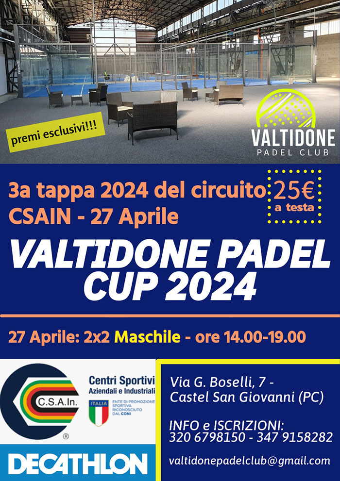 Valtidone Padel Cup 2024: in arrivo la terza tappa del circuito!