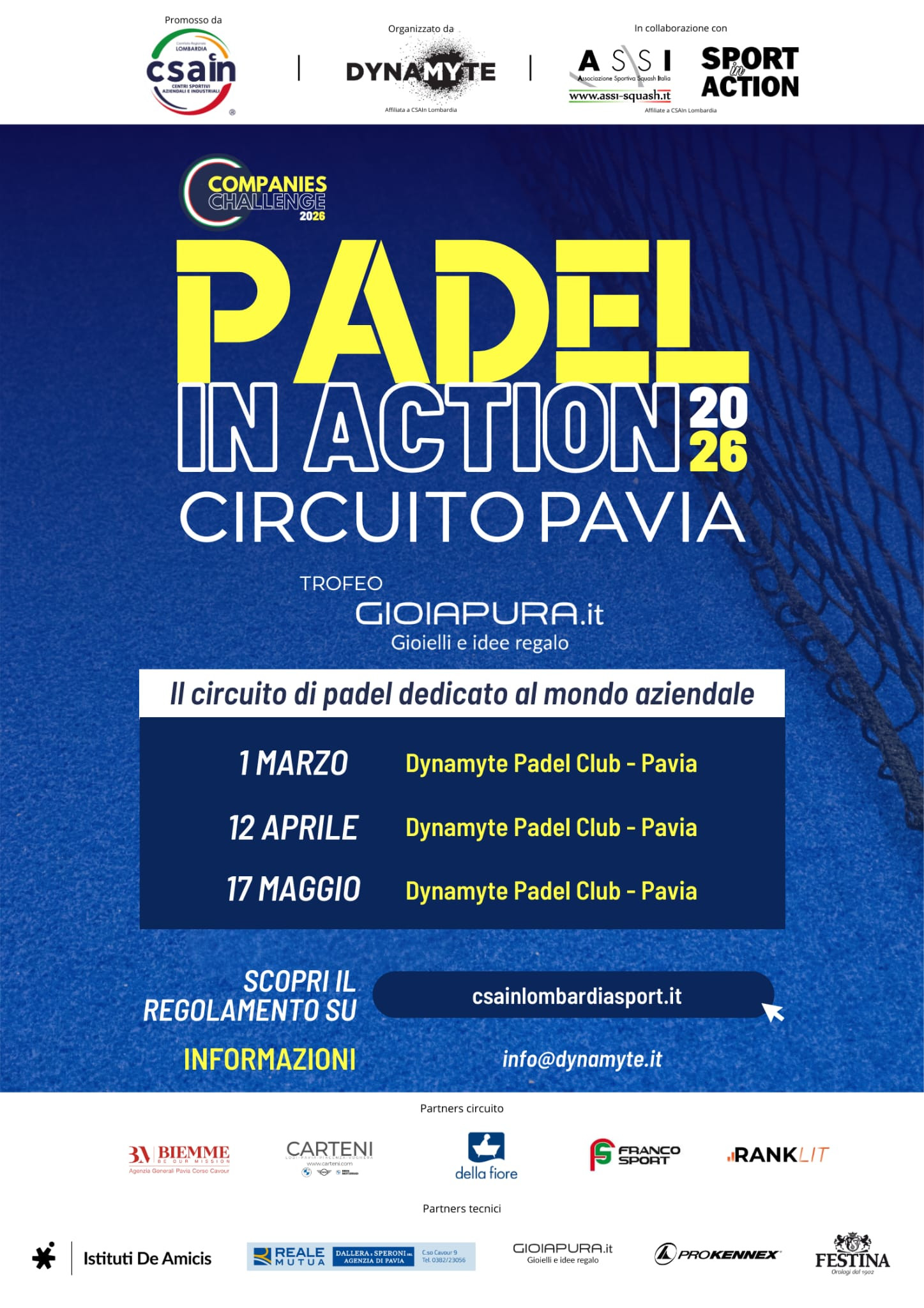 Il primo Circuito di Padel dedicato al mondo aziendale a Pavia!